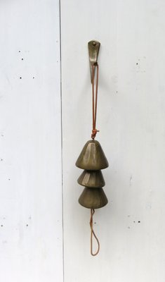 Bronze & Leather Door Bell, 1970s-EY-997018