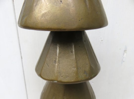 Bronze & Leather Door Bell, 1970s-EY-997018