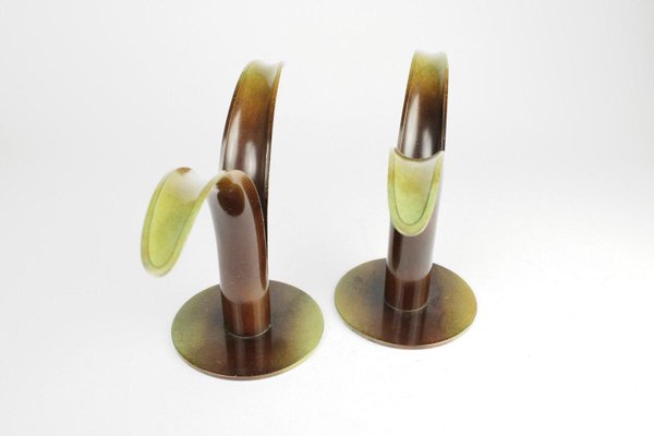 Bronze Liljan Candleholders, Set of 2-HYQ-1226376