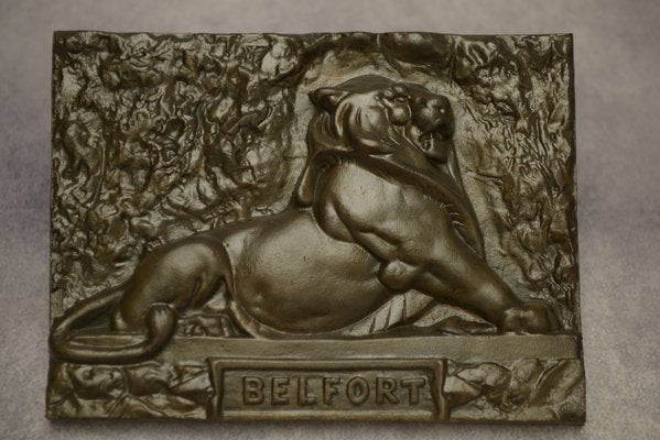 Bronze Lion de Belfort Plate from Douchy Tourcoing, Early 19th Century-NEN-2023689