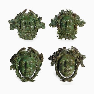 Bronze Masks, Set of 4-NQ-624952