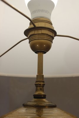 Bronze & Murano Blown Glass Lamp with Gold Inclusion, 1950s-WEQ-1143783