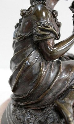 Bronze Patina Brune of Girl With Flowers, 20th Century-RVK-895735