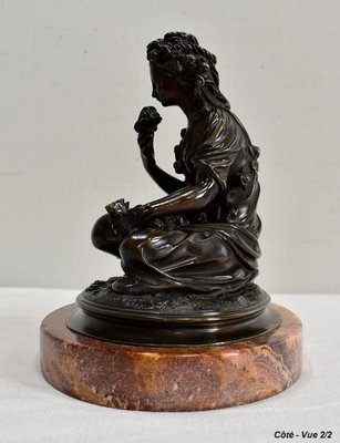 Bronze Patina Brune of Girl With Flowers, 20th Century-RVK-895735