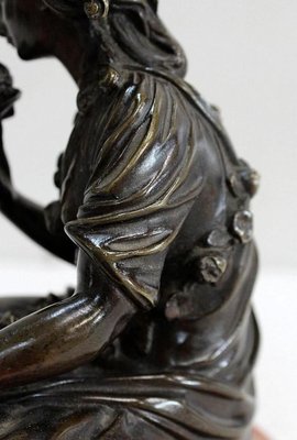 Bronze Patina Brune of Girl With Flowers, 20th Century-RVK-895735