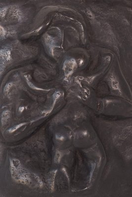 Bronze Plaque of Mother and Child by Manuel Martinez Hugué-AOI-1106703