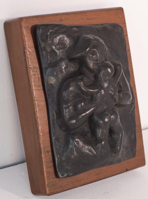 Bronze Plaque of Mother and Child by Manuel Martinez Hugué-AOI-1106703