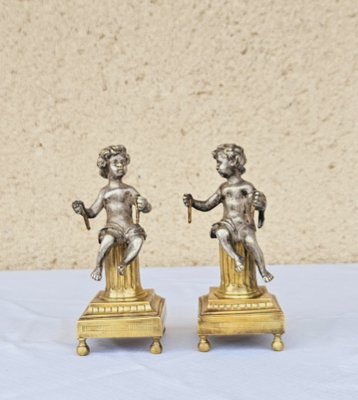 Bronze Putti Pair, 1830, Set of 2-AWH-1746982