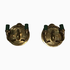 Bronze Sconces with Horse Heads from Maison Charles, Set of 2-BA-1365401