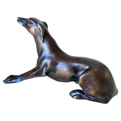 Bronze Sculpture of Dog in Brown Patina, Austria, 1920s-UR-1818825