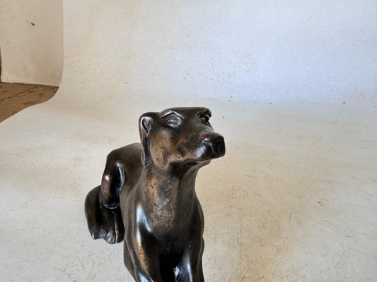 Bronze Sculpture of Dog in Brown Patina, Austria, 1920s-UR-1818825