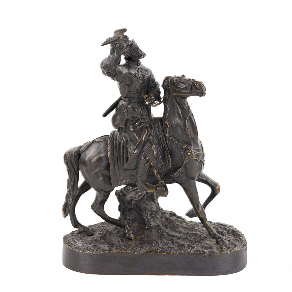 Bronze Sculpture of the Tsars Falconer Model E. Lancer, Russia