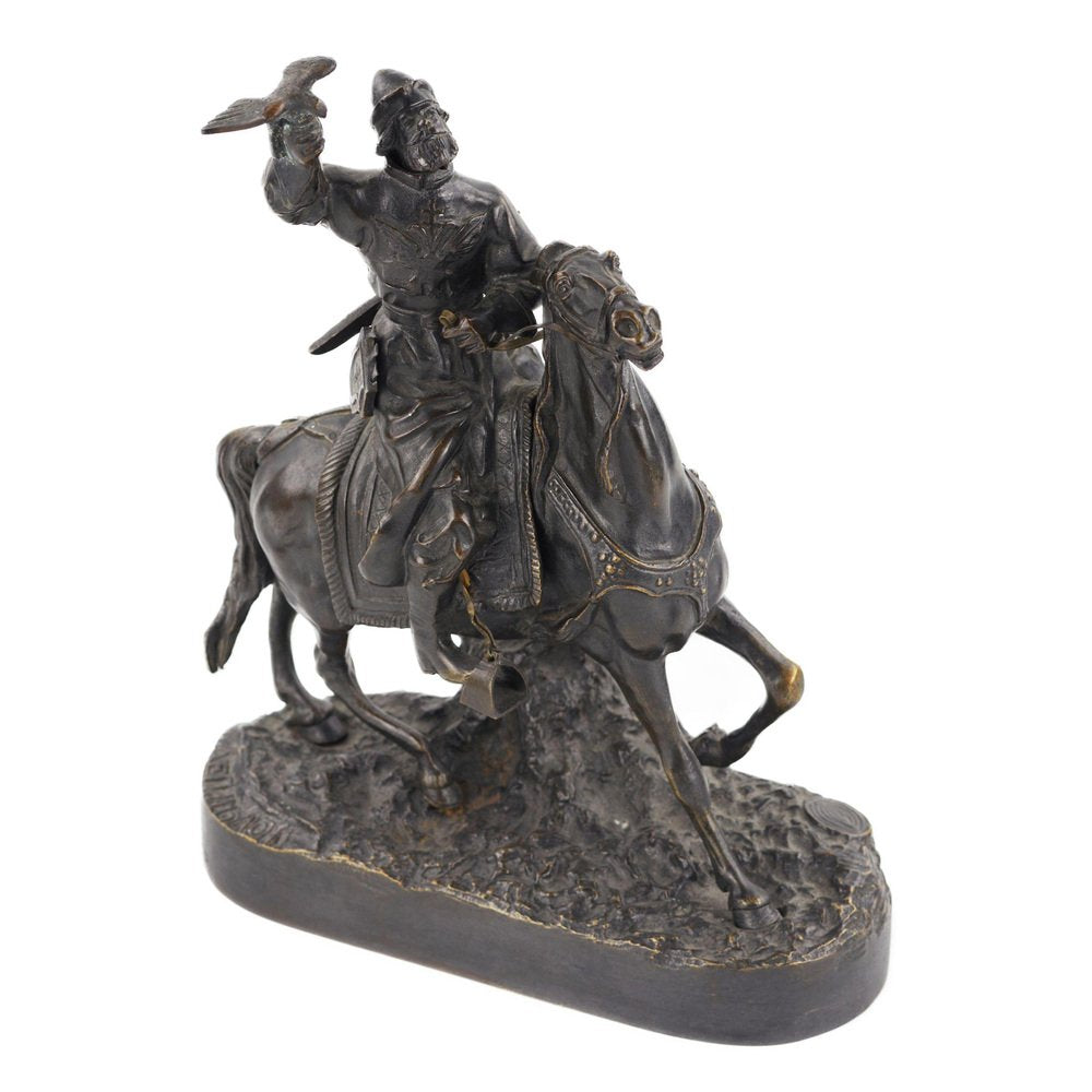 Bronze Sculpture of the Tsars Falconer Model E. Lancer, Russia