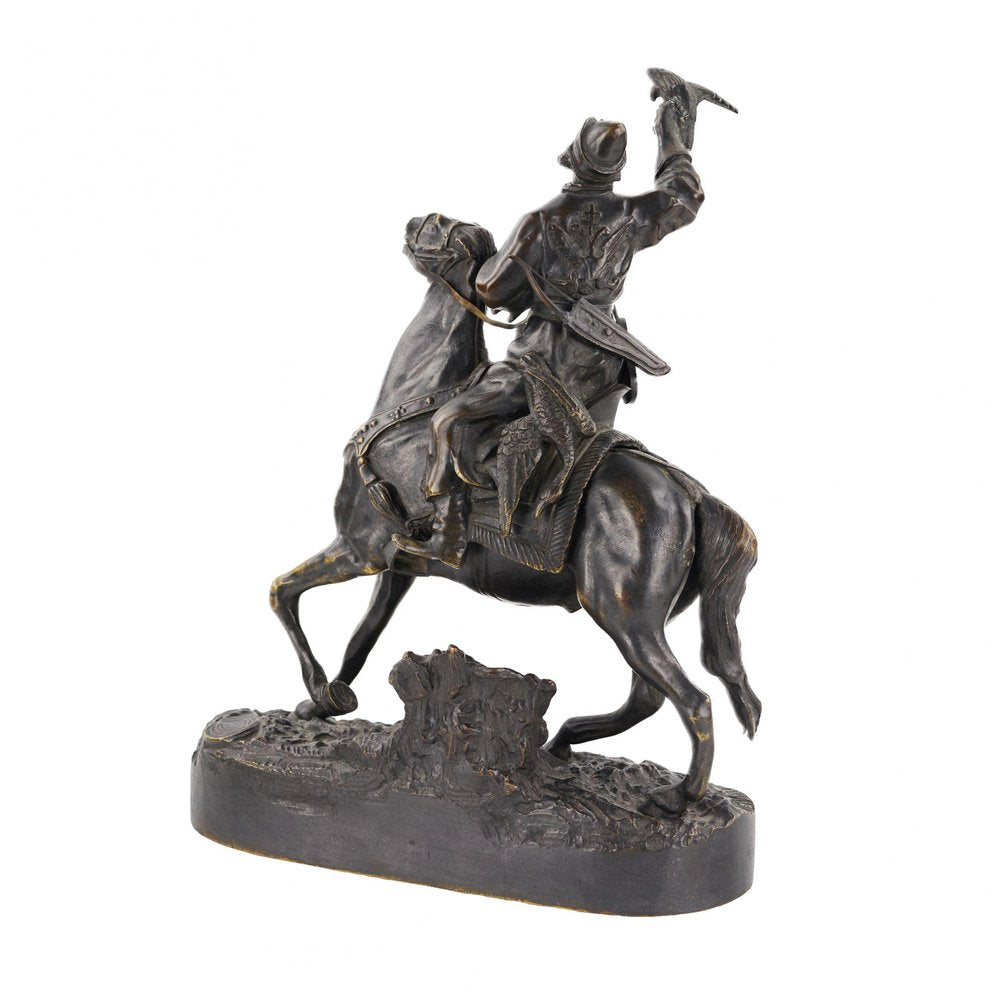 Bronze Sculpture of the Tsars Falconer Model E. Lancer, Russia