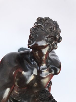 Bronze Sculpture with Hercules and Antaeus with Marble Base, 20th-Century-WIM-1145249