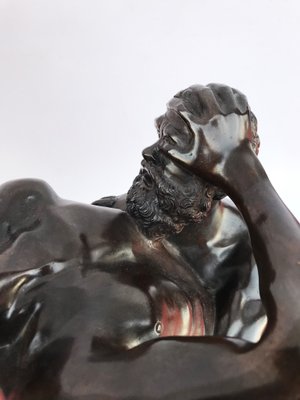 Bronze Sculpture with Hercules and Antaeus with Marble Base, 20th-Century-WIM-1145249