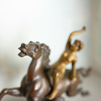 Bronze Statue of Horse with Woman, 1800s-ZLY-846958