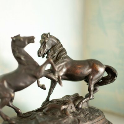 Bronze Statue of Horses, Late 1800s-ZLY-846214