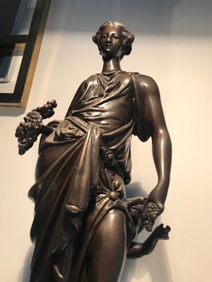 Bronze Statue with Black Marble Base by Auguste Moreau, 19th Century-XQY-843823