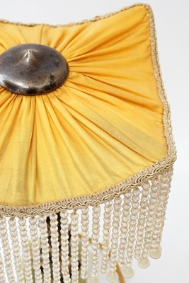 Bronze Table Lamp with Marble and Fabric Shade, 1908-SPD-2035891