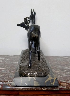 Bronze Two Gazelles Sculpture by I. Rochard-RVK-1123565