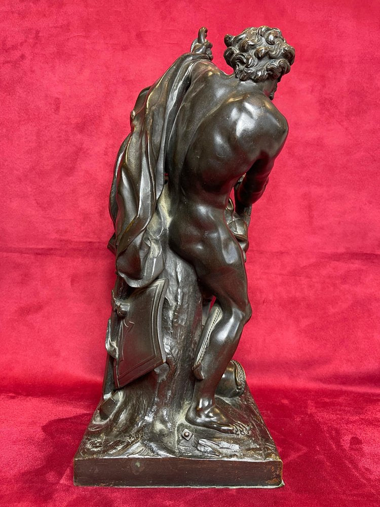 Bronze Ulysses Tending the Bow by Jacques Bousseau, 19th Century