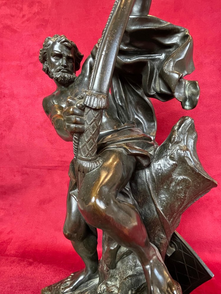 Bronze Ulysses Tending the Bow by Jacques Bousseau, 19th Century