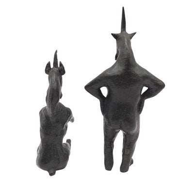 Bronze Unicorn Sculptures, Set of 2-TCS-1146052