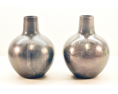 Bronze Vases from Bäckströms, Malmö, Sweden, Set of 2-HYQ-1226393