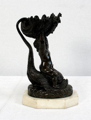 Bronze Vide-Poche Depicting Child and Dolphin, Early 1800s-RVK-1007681