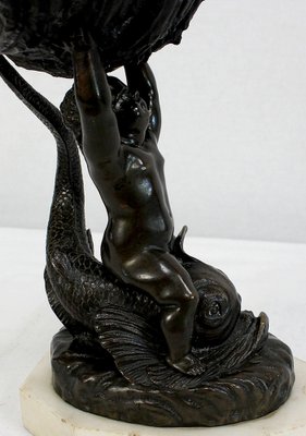 Bronze Vide-Poche Depicting Child and Dolphin, Early 1800s-RVK-1007681