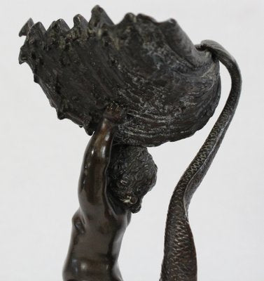 Bronze Vide-Poche Depicting Child and Dolphin, Early 1800s-RVK-1007681