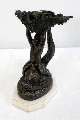 Bronze Vide-Poche Depicting Child and Dolphin, Early 1800s-RVK-1007681