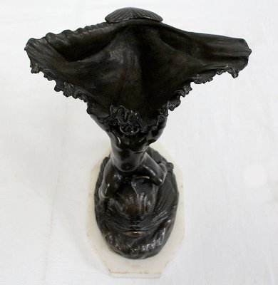 Bronze Vide-Poche Depicting Child and Dolphin, Early 1800s-RVK-1007681