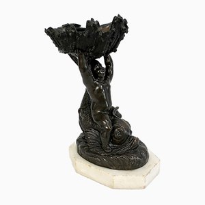 Bronze Vide-Poche Depicting Child and Dolphin, Early 1800s-RVK-1007681