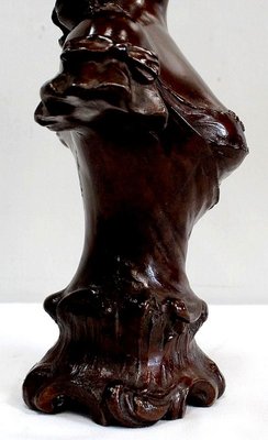 Bronze Woman with Hat by Meslais, Early 20th Century-RVK-914716