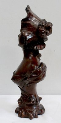 Bronze Woman with Hat by Meslais, Early 20th Century-RVK-914716