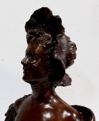 Bronze Woman with Hat by Meslais, Early 20th Century-RVK-914716