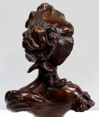 Bronze Woman with Hat by Meslais, Early 20th Century-RVK-914716