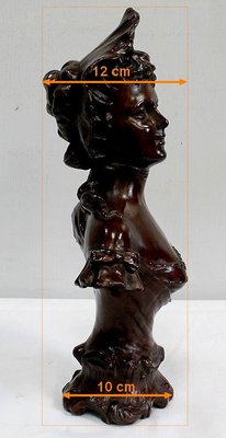 Bronze Woman with Hat by Meslais, Early 20th Century-RVK-914716