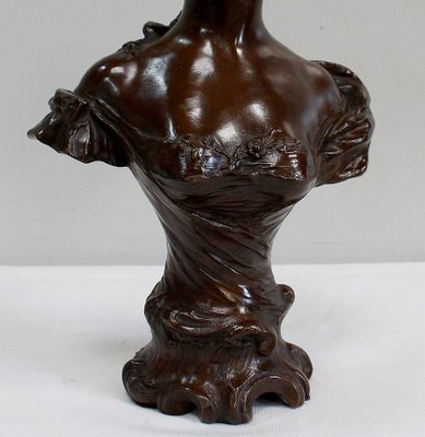 Bronze Woman with Hat by Meslais, Early 20th Century-RVK-914716