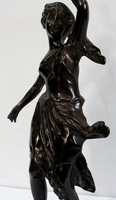 Bronze Woman with Torch by Rousseau, Late 19th Century-RVK-1060328