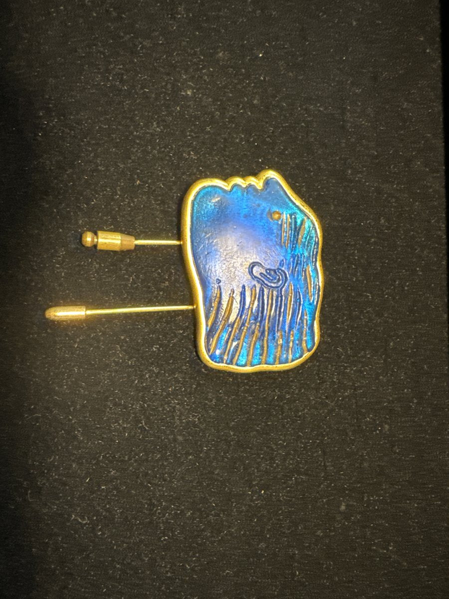 Brooch in Glass Paste and Bronze by Alekos Fassianos for the House Daum, 1988