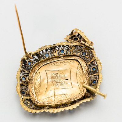 Brooch in Gold and Silver with Hand Painted Portrait, 1850-NEL-1800218