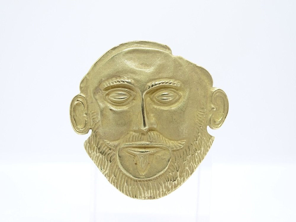 Brooch or Pendant of Agamemnon Mask in 18k Gold, 1990s