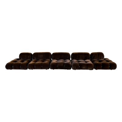 Brown Alpaca Velvet Camaleonda Modular Sofa by Mario Bellini for C&B Italia, 1972, Set of 5-RPH-1231738