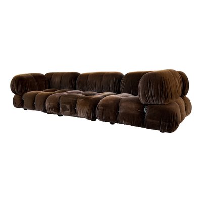 Brown Alpaca Velvet Camaleonda Modular Sofa by Mario Bellini for C&B Italia, 1972, Set of 5-RPH-1231738