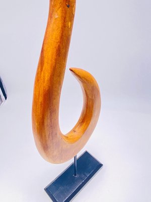 Brown and Black Wood Sculpture, France, 1970s-UR-1362381