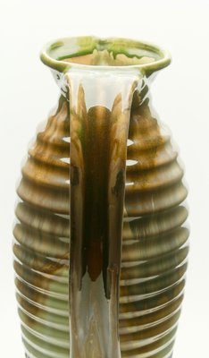 Brown and Green Glazed Ceramic Vase or Pitcher, 1930s-MJY-1148841