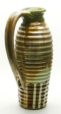 Brown and Green Glazed Ceramic Vase or Pitcher, 1930s-MJY-1148841